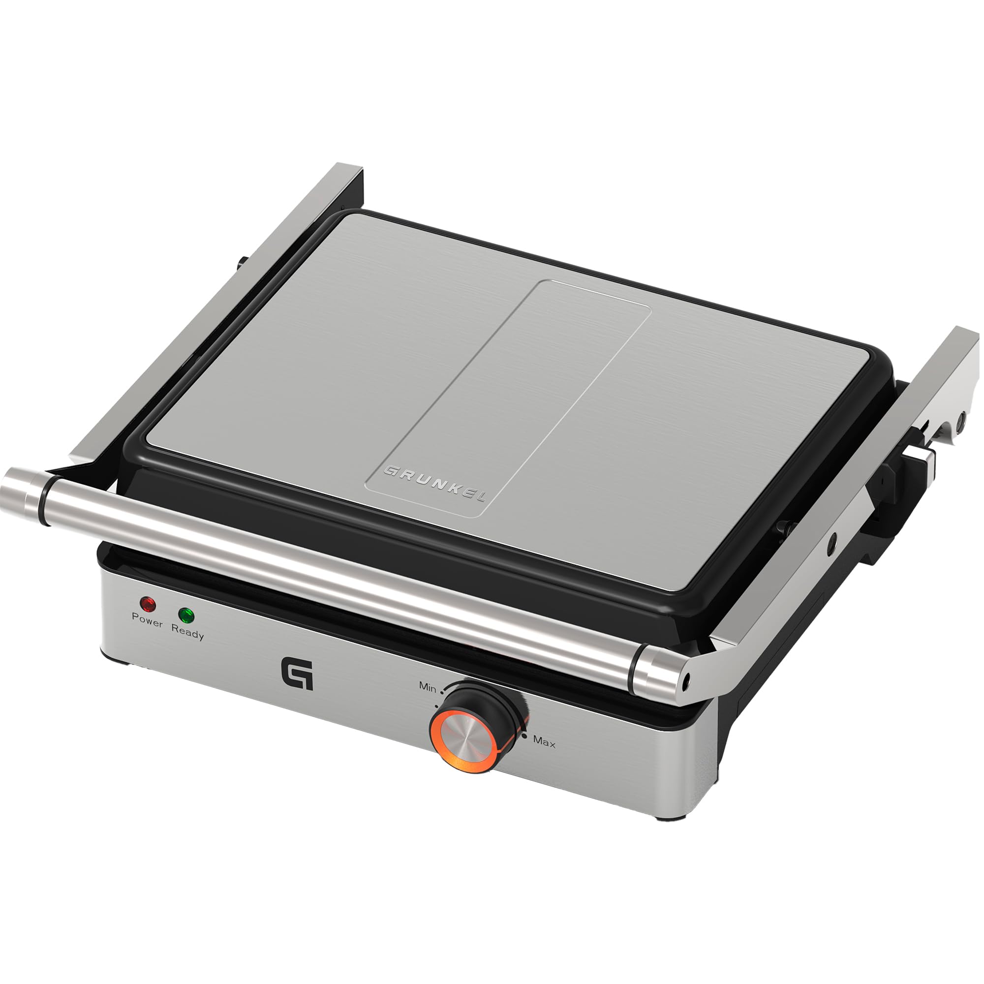 Parrilla grill eléctrica Grunkel 1000-2000W forma parilla barbacoa dos dimensiones, Antiadherente con Apertura 180° (2000W Grande)