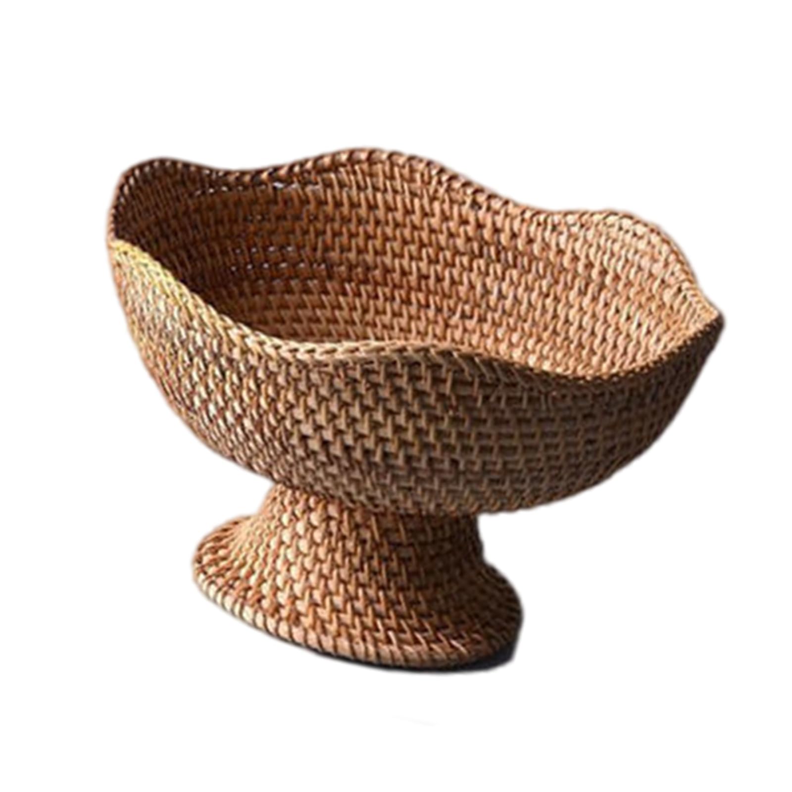 Carotoe Multicolor Interlaced Bread Storage Basket Ventilated Treat Tray For Fruits Puddings Dining Table Organization Home Deck Tray