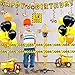 73PCS Construction Birthday Decorations for Boys, Cupcake Toppers, Barricades, Caution Tape, Foil Balloons, Banners, Hanging Swirls, Construction Birthday Party Supplies for 2, 3 Year Old