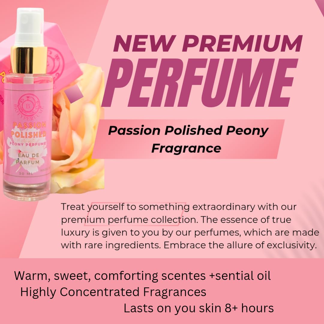 Biotyperfume Passion Polished Peony + Berries,Refreshing,Long-Lasting Floral Fragrance for women Made in USA (30 ml) | 1 oz