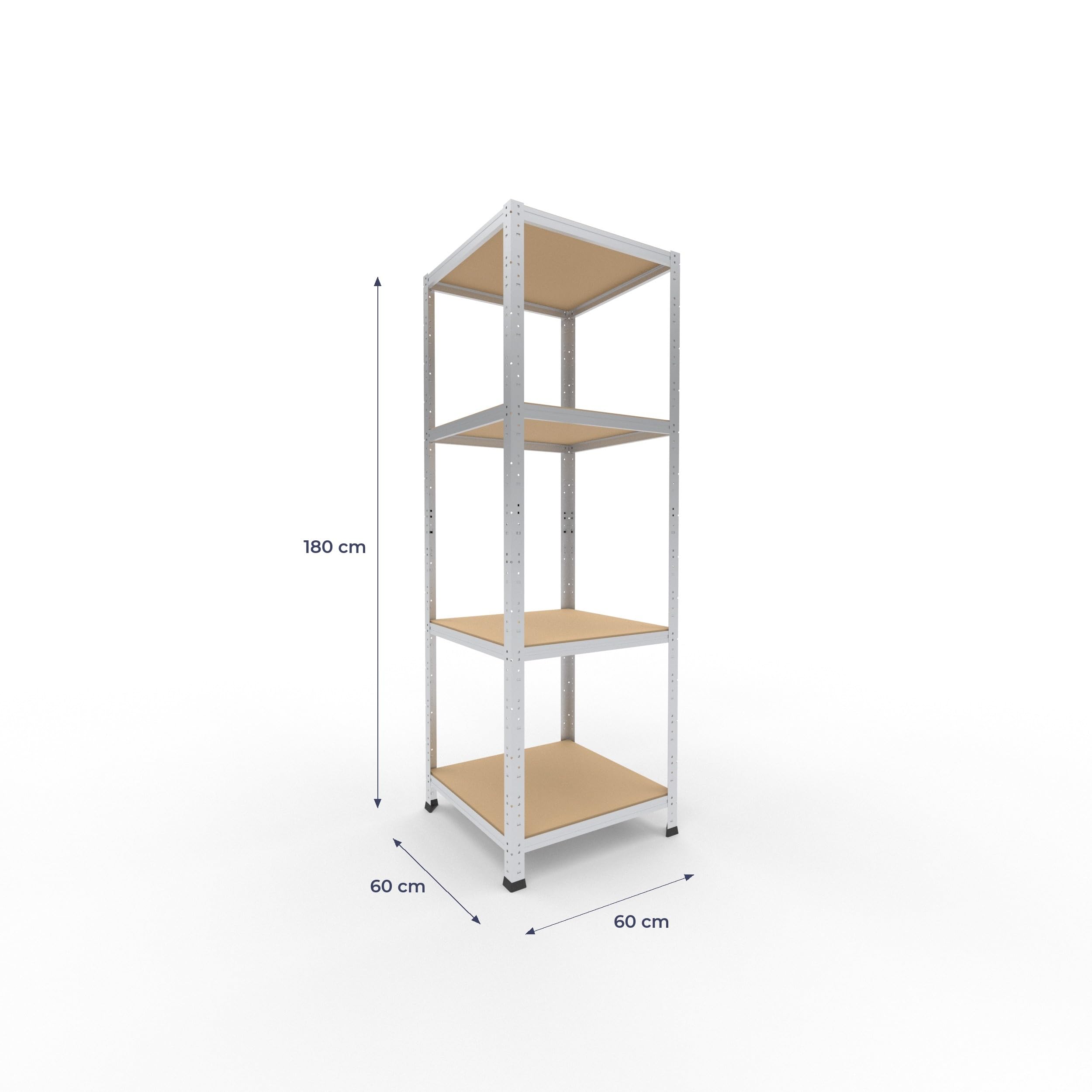 shelfplaza Home 180x60x60 cm Estantería Pesada en galvanizada con 4 baldas y 175 kg de Capacidad de Carga por balda