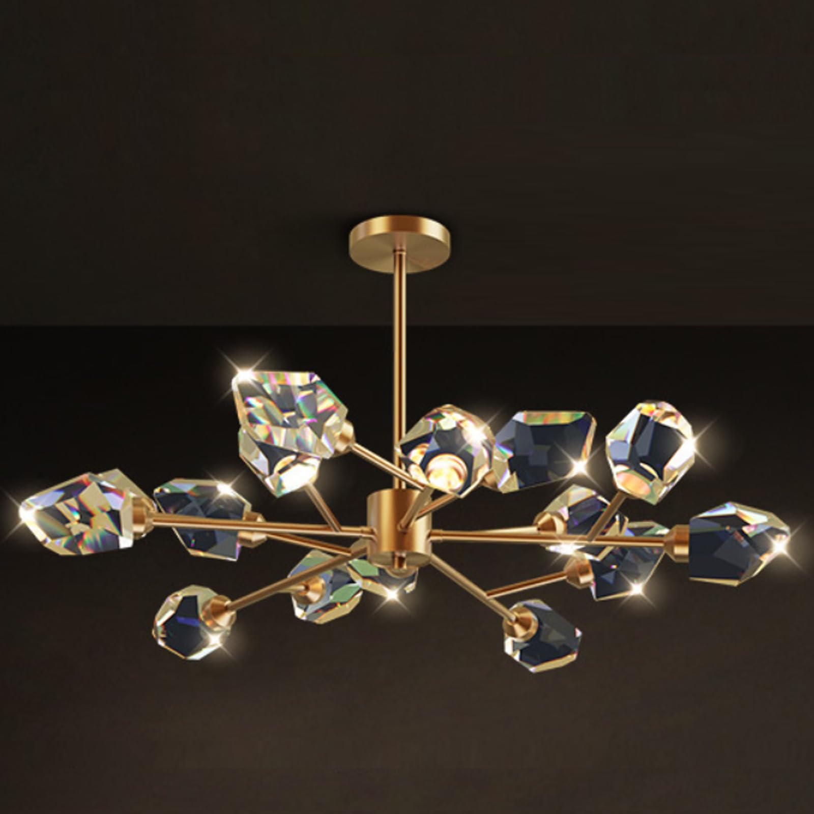 HYJAUSXB Vintage Pendant Lamp, Light Luxury Living Room Chandelier,Chandeliers Modern K9 Crystal Contemporary Ceiling Fixtures Dimmable for Dining Bedroom