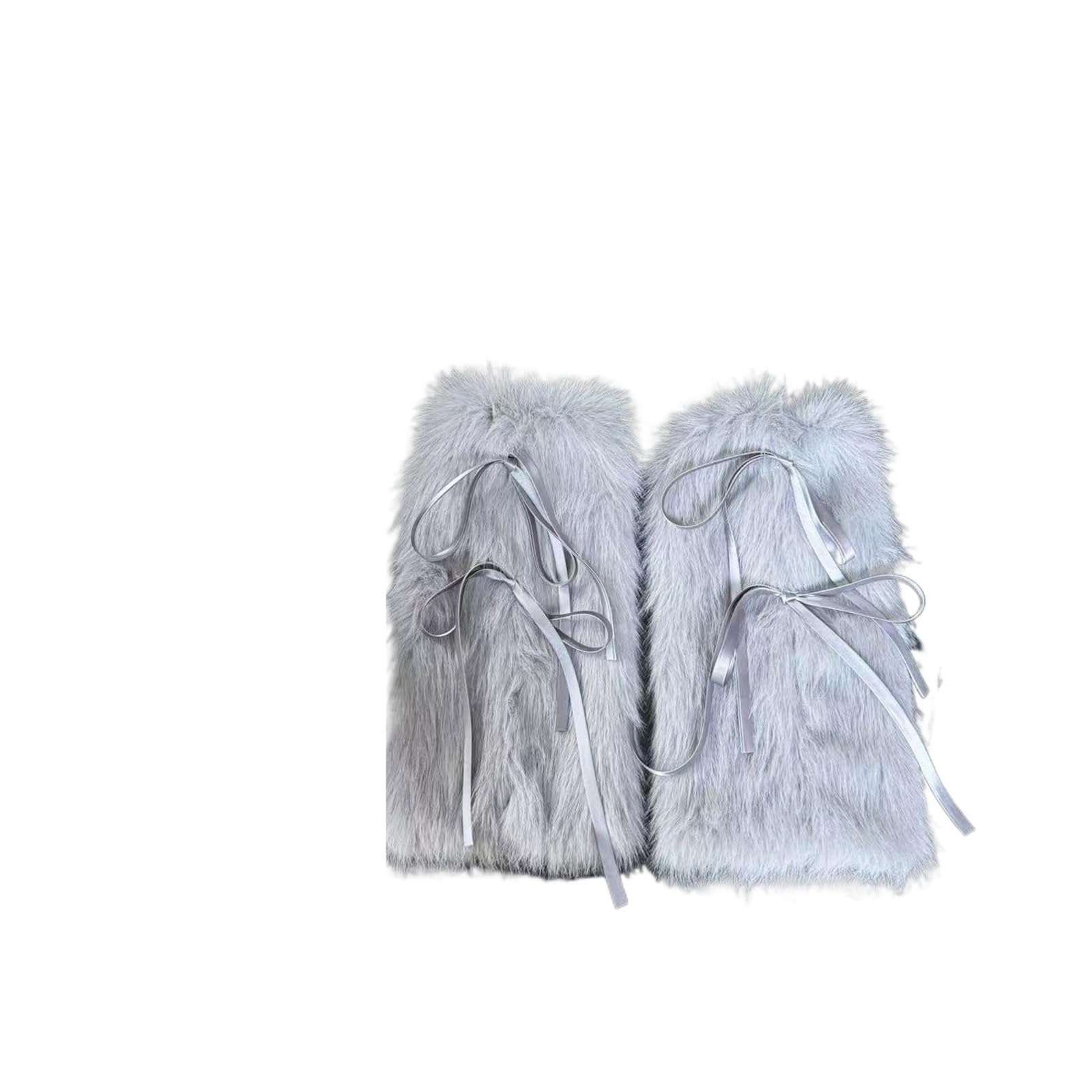 Fuzzy Leg Warmers Bow Knot Imitation Furry Leg Warmers Thickened Women Leggings Cover Boots Punk Girls Boot Cuffs