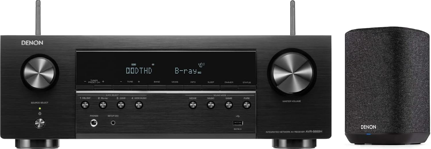 Denon AVRS660H 5.2 Channel AV Receiver Advanced 8K, 3D Audio, Dolby TrueHD, DTS