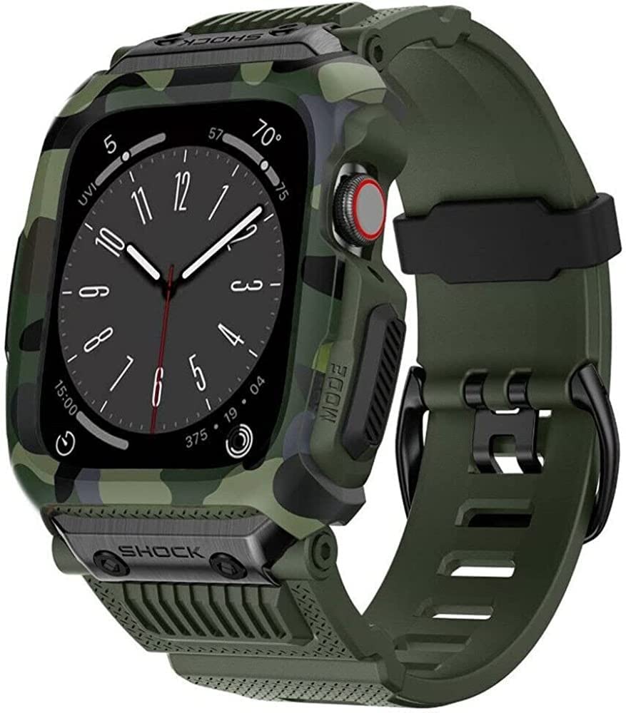 Boîtier de montre robuste en acier pour Apple Watch 45mm look luxe - 8