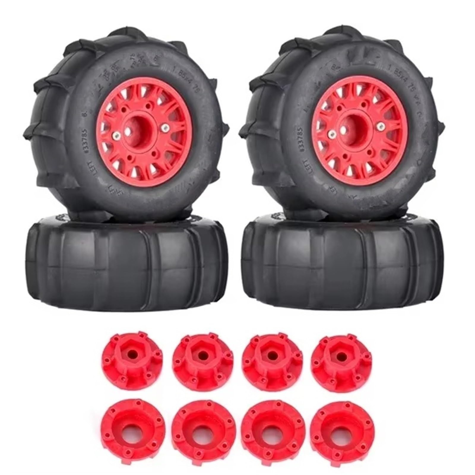 RC Pneus Jante Compatible avec Traxxas pour Slash pour ARRMA pour SENTON pour Vkar pour SCX10 Pneus pour Sable 116 Mm Lot De 4 pour Voitures RC 1/8 Et 1/10 (Short Course Truck)