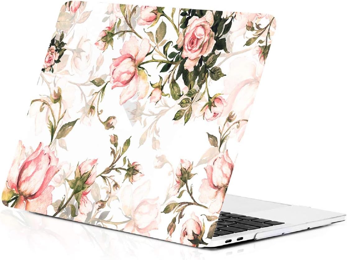TOP CASE MacBook Pro 13 inch Case 2019 2018 2017 2016 Release A2159 A1989 A1706, 2 in 1 Signature Bundle Victorian Pattern Hard Case+Keyboard Cover Compatible MacBook Pro 13" Touch Bar, White