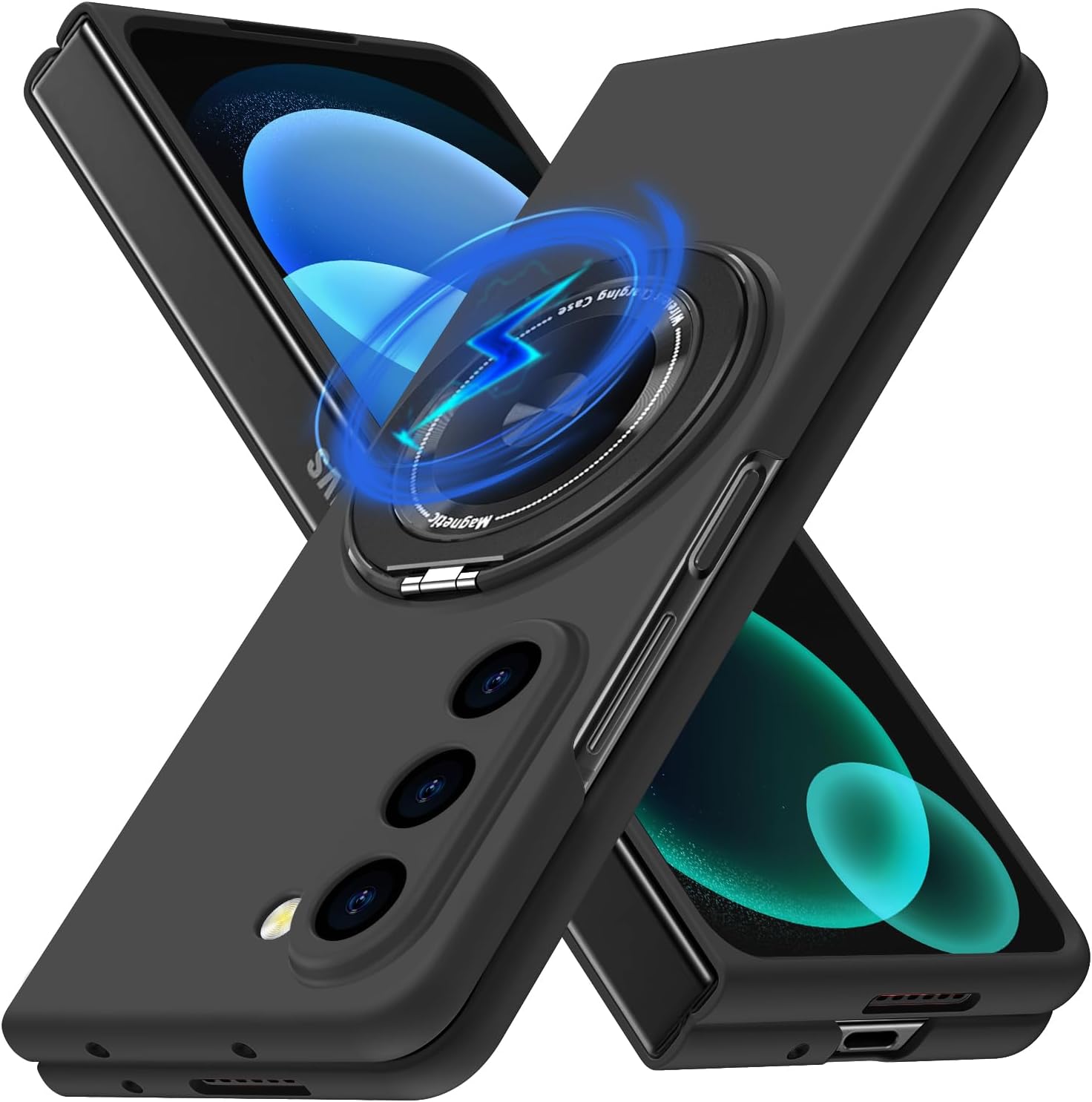 Galaxy Z Fold 5 用 ケース マグネット搭載 リング付き