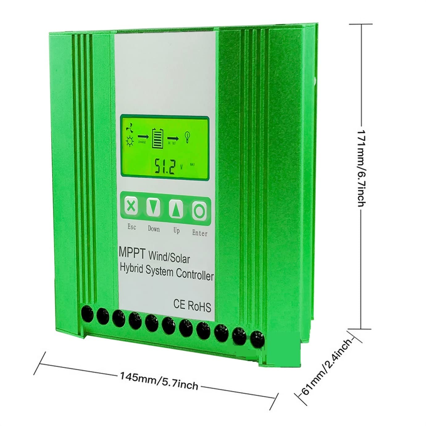 12V 24V 48V 4000W hybrydowy wiatrowy regulator ładowania słonecznego MPPT generator wiatrowy układ słoneczny do akumulatora litowo-ołowiowego Lifepo4(Wifi,800W Solar800W,48V)