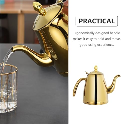 Miniatura 7 de Luxshiny Tetera de acero inoxidable Tetera de cuello de cisne Tetera con tapa de gas Tetera hervida Botella dispensadora de aceite de oliva Botella