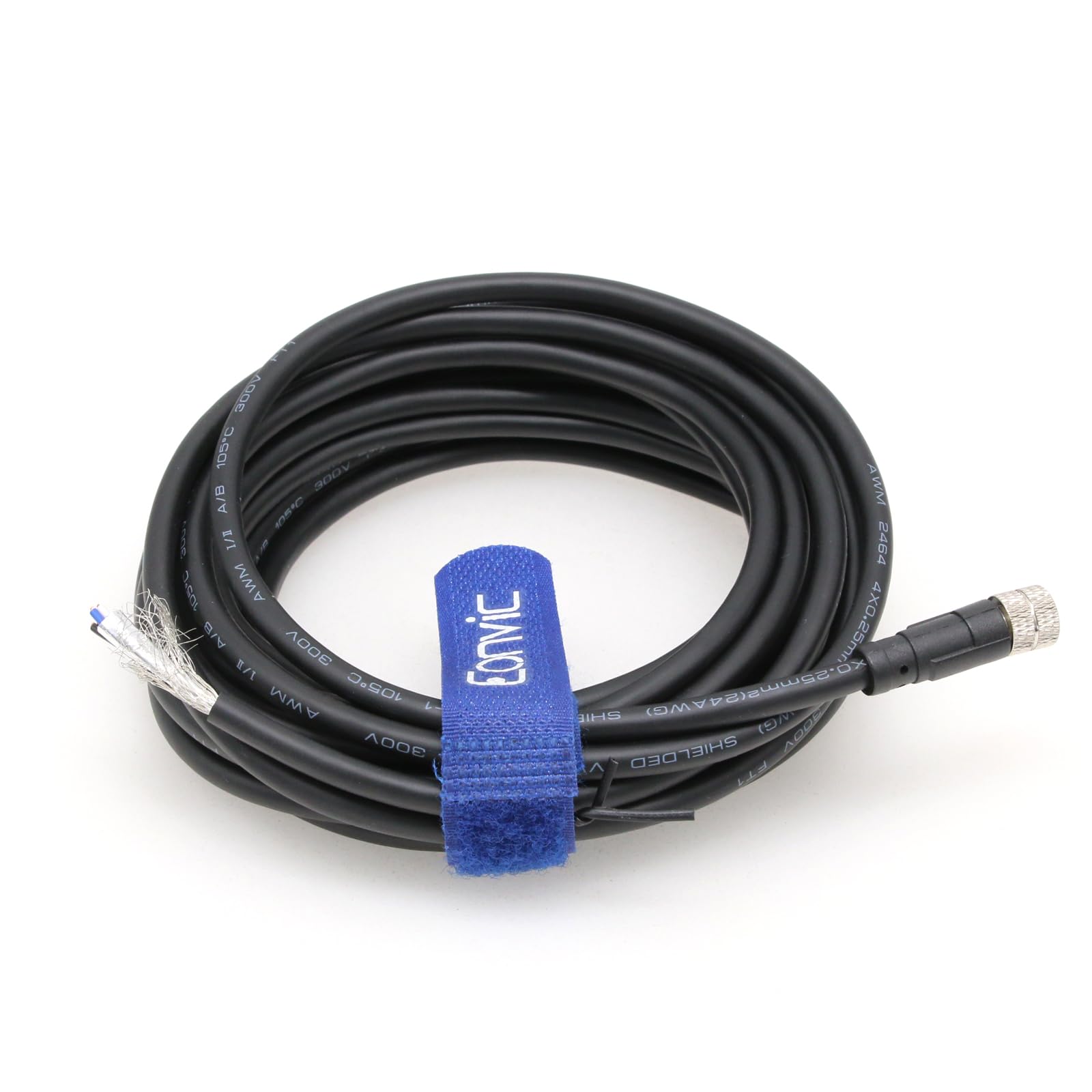 Câble industriel M8 4 broches A-Code femelle vers connecteur ouvert moulé blindé Aviation Capteur Câble étanche IP67 Cat 5e High Flex Câble 5 m