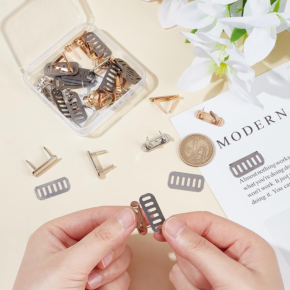 WADORN 24 Stuks Metalen Blanco Stempelen Tags, 2 Kleuren Ovale Blanco Naamlabels Handgemaakte Logo Labels Met Shim Voor Diy Portemonnee Handtas Kleding Schoenen Jeans Craft Maken Decoratie Accessoires