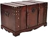 vidaXL Vintage Large Wooden Treasure Chest Mocha Brown Pirate Storage Trunk