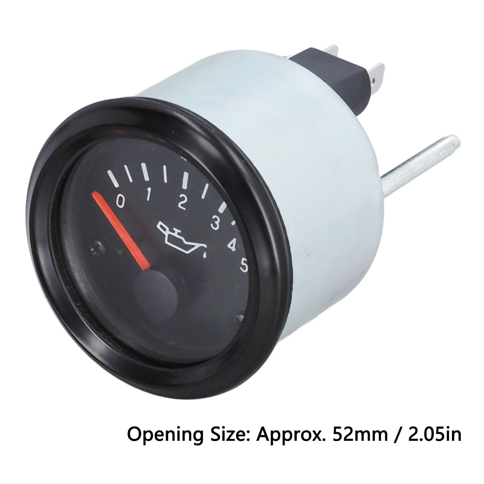 Manometro Carburante, Manometro Olio Impermeabile con Retroilluminazione a LED, 0-5 Bar, Copertura Trasparente, Ampia Compatibilità, Facile Installazione per Motore (24 V
