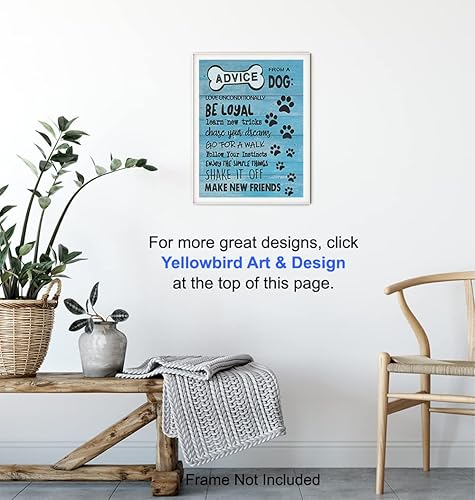 Miniatura 6 de Dog Quotes Wall Decor - Dog Wall Decor - Dog Lover Gifts - Dog Wall Art Poster - Cute Unique Puppy Wall Decor - Blue Home Decor - 8x10 Funny