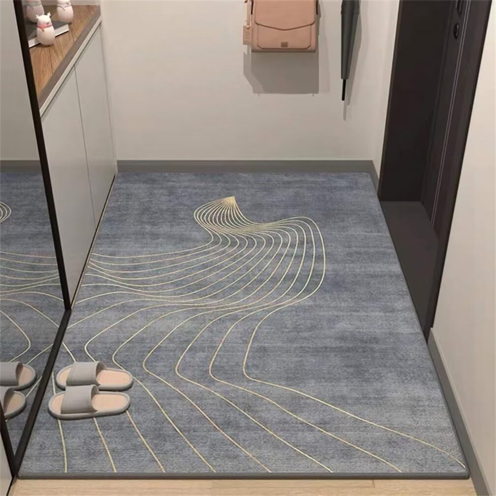 Tapis de salon facile à entretenir 200x300cm bleu et résistant