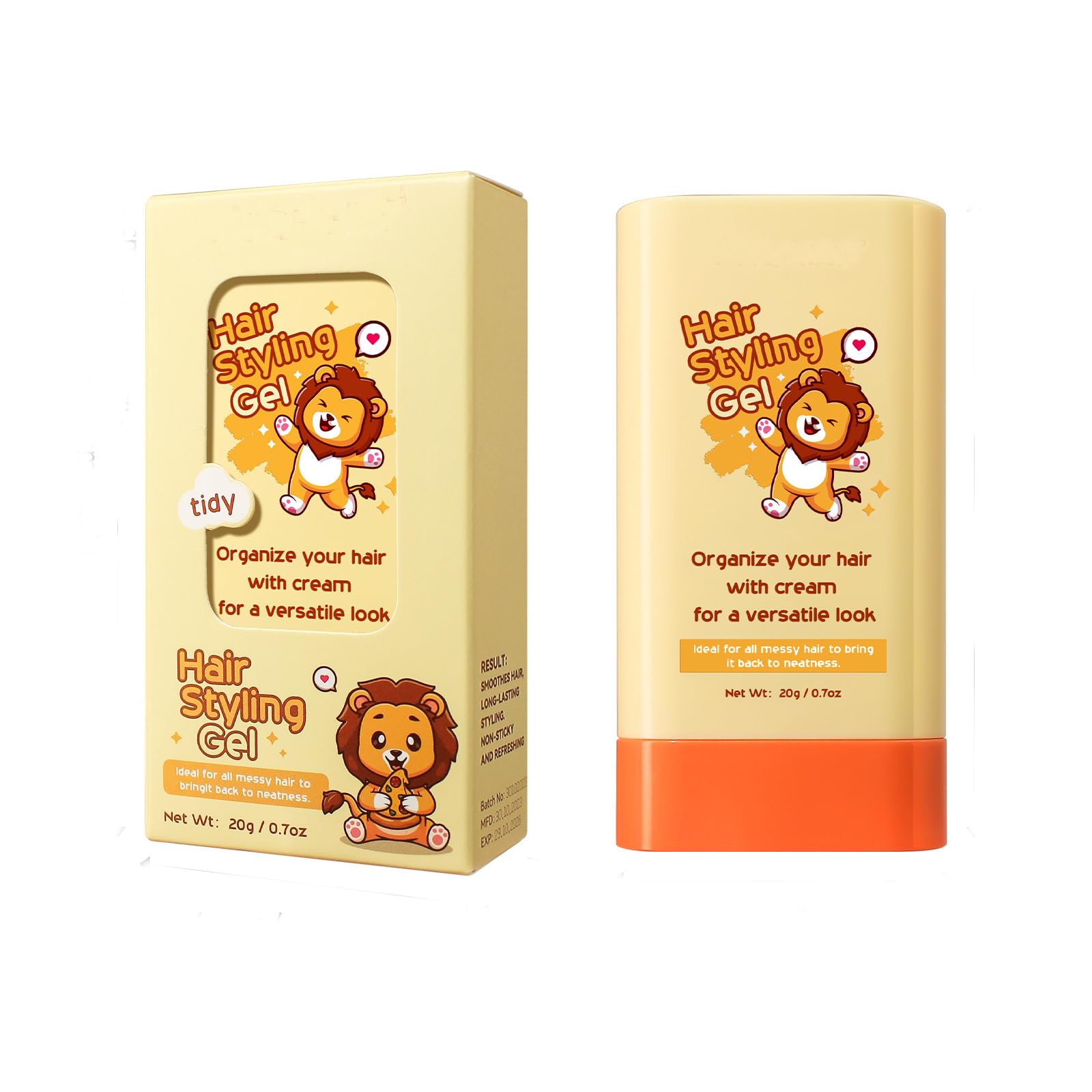 Kids Hair Gel with Built-in Comb, 2-in-1 Design for Easy Styling Moisturizing Non-Greasy Formula
