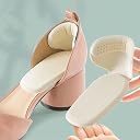 Bluwings Self-Adhesive T-Shape Heel Cushion Inserts Comfort Shoe Insoles Reusable Foot Care Protector Heel Liners for Womens and Mens (1 Pair Black + 1 Pair Beige) gallery image