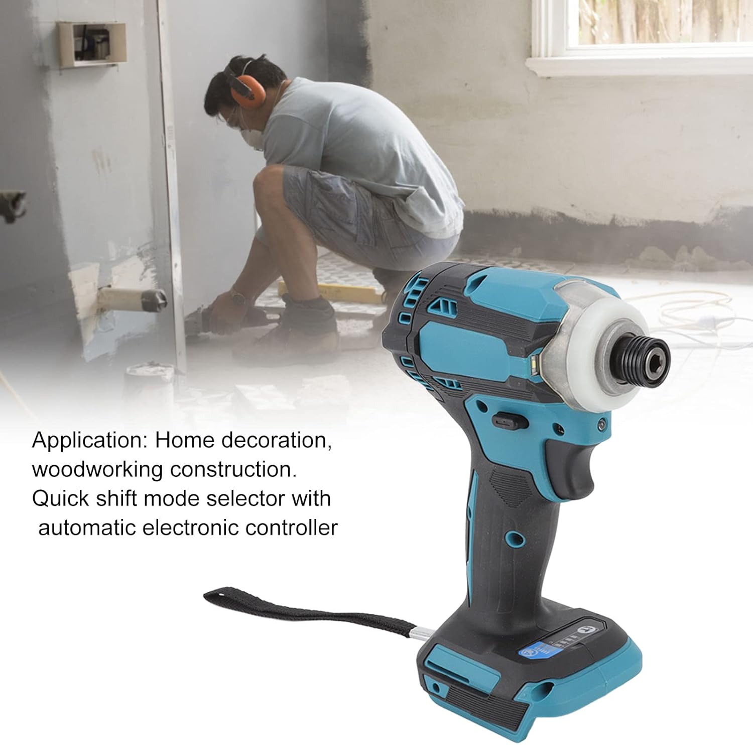 Brushless Lithium Ion Impact Driver, 3 Speed Automatic Impact Drilling Tool Set, Three Gear Adjustment, with 3 LED Lights, for Woodworking Construction