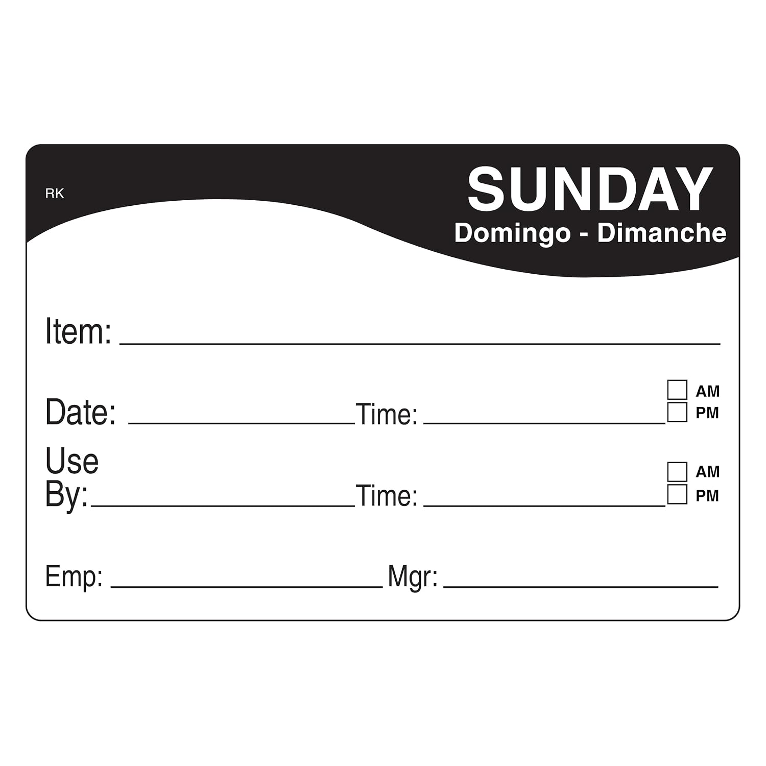 DayMark Safety Systems IT1124677 ReMark 2" x 3" Trilingual Day Of Week Repositionable Label By DayMark, IT1124677, SUNDAY (500 Labels)