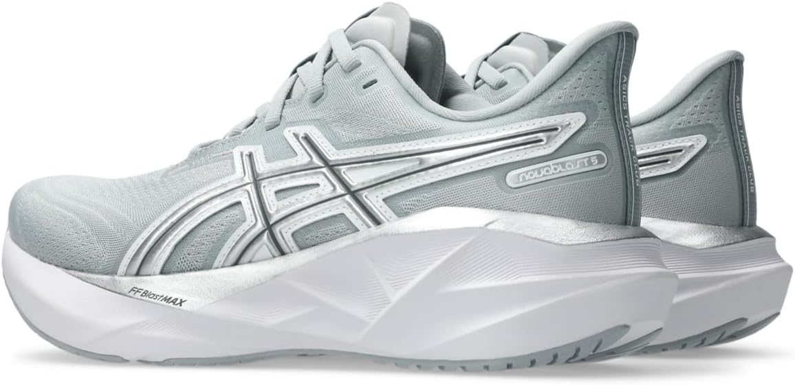 ASICS Women's NOVABLAST 5 Running Shoes, 6, Piedmont Grey/Pure Silver