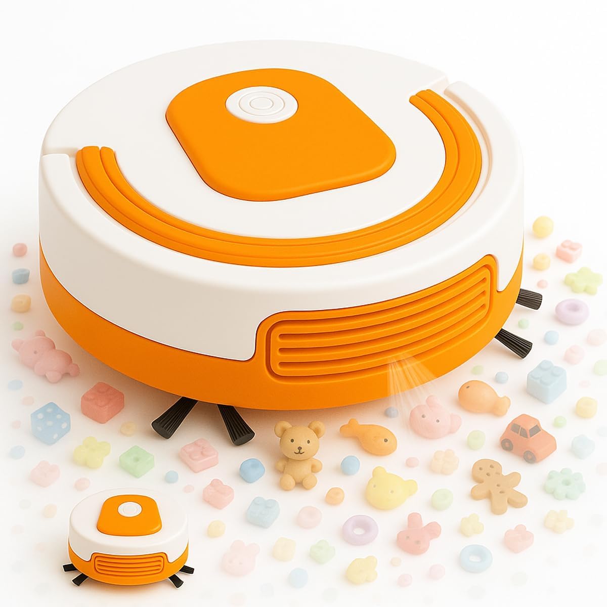 Toyana Kids Robot Hoover Vacuum Cleaner Toy, Pretend Play Cleaning Set with Automatic Navigation & Realistic Rotating Brushes, Educational Role Play Housekeeping Gift for Children Ages 3+