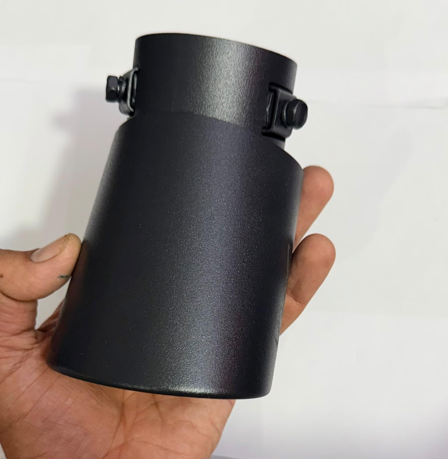 Stainless - STEEL HKS SINGLE Bend ROUND ONLY TIP Silencer Burnt Tip HKS Muf-fler Car Ex-haust MUF-FLER TIP HKS Black TIP SS Universal Fitting-image-37