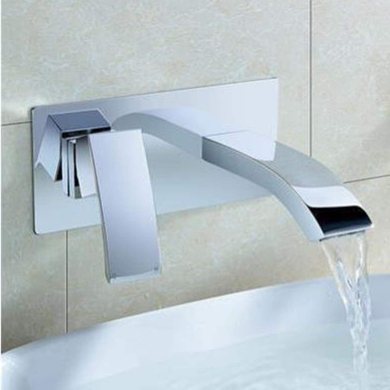 Seirra Wall Mounted Waterfall Basin Tap Chrome