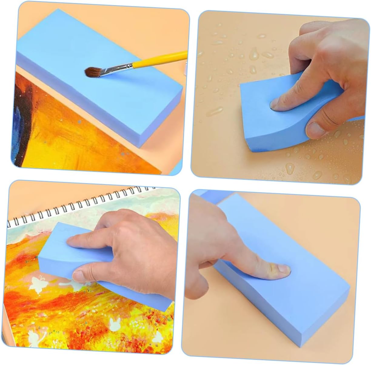 HOMSFOU Watercolor Painting Sponge High Density Art Sponge for DIY Crafts and Painting Activities Shape Lightweight Design for Creative Imagination and Color