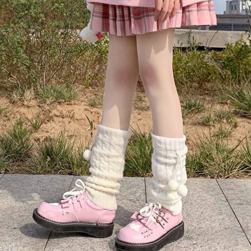 Image of Women Y2k Leg Warmers Ribbed Knitted Harajuku Kawaii Leg Warmers Streetwear