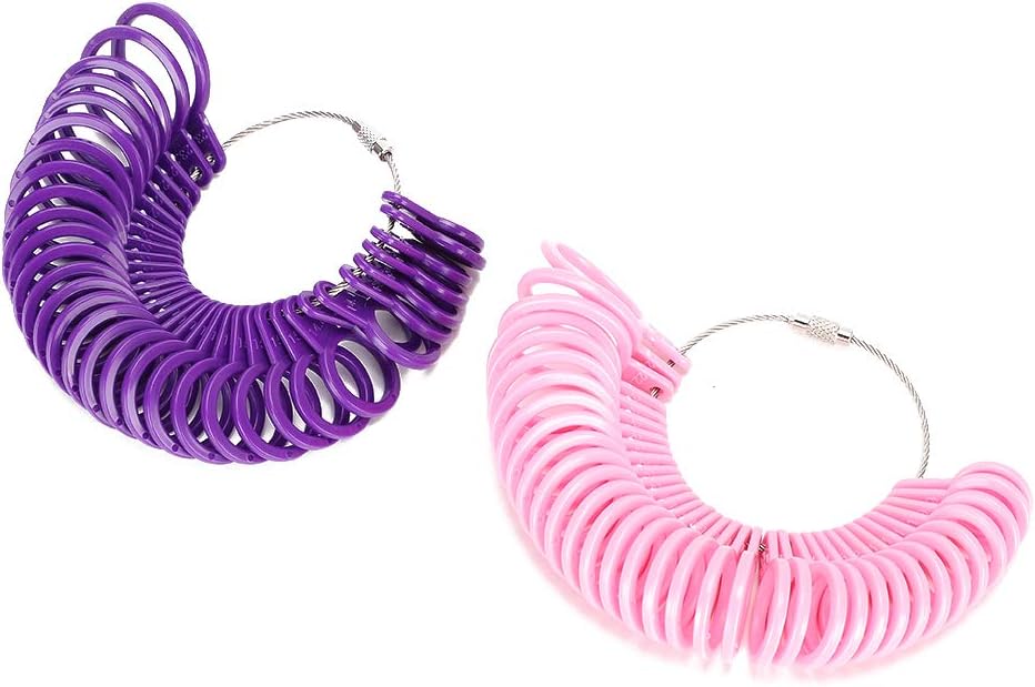 Ring Sizer Measurement Tool Findings Finger Measuring Adjustable Removable for Making Pink Purple