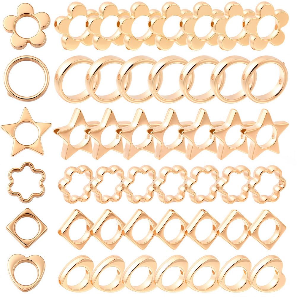 Connecteurs creux en plastique CCB dorés pour création bijoux de 180 pièces