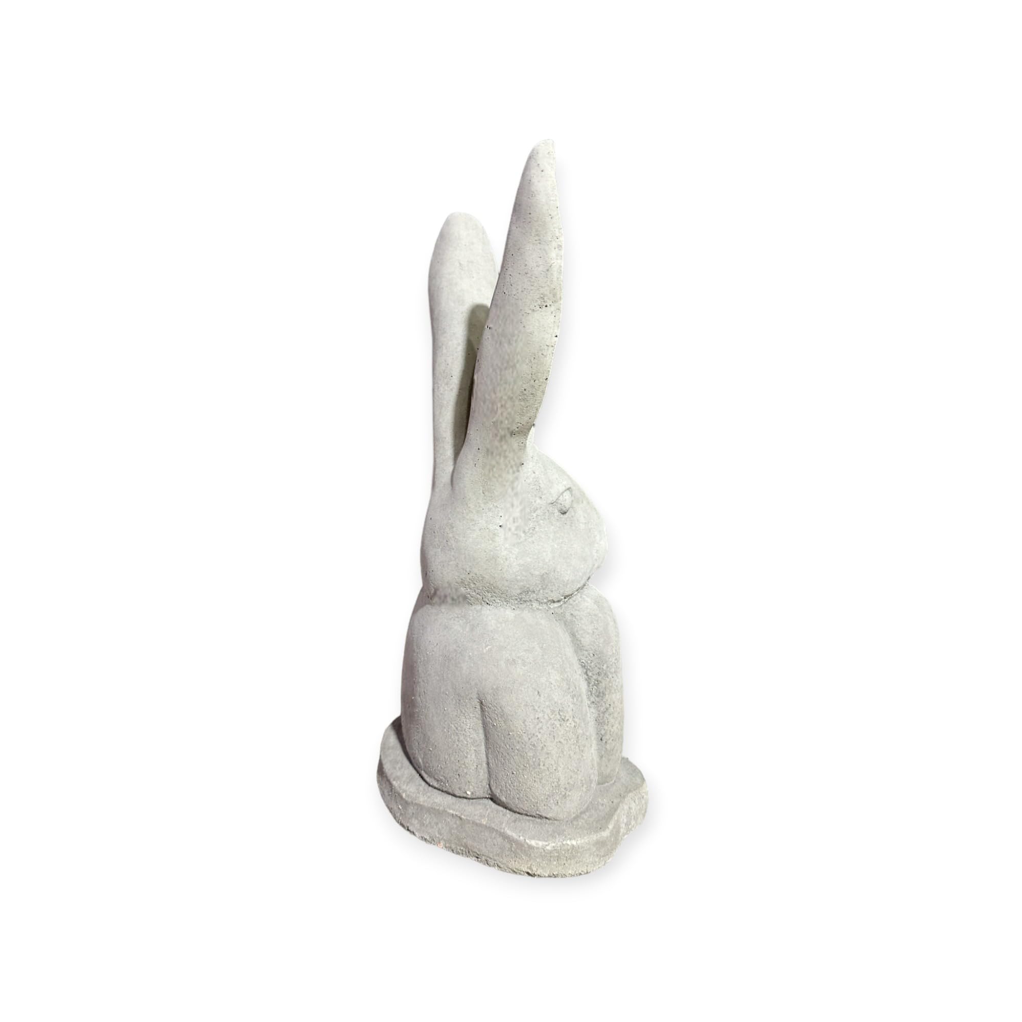 Moderner aufgestützter Hase - Steinfigur mit stehenden Ohren (H/B/T: 31/17/13 cm, 3,5 kg) Steinguss für Haus und Garten by OriginalPaul