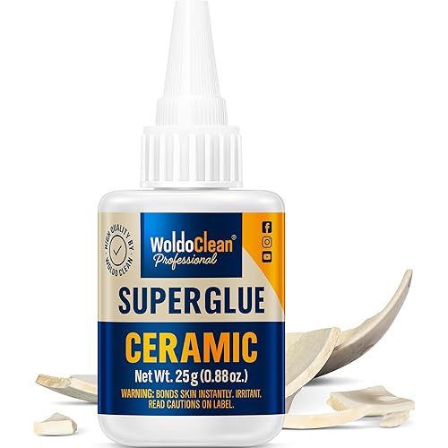 WoldoClean Super Glue for Ceramics and Porcelain 25g - Waterproof, high Temperature Resistant and no Smell