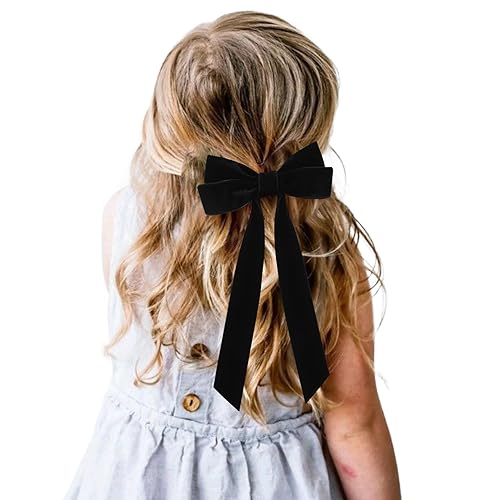 Miniatura 5 de 2 lazos de terciopelo para el cabello, pinzas de cinta para el cabello negro, pinzas de cocodrilo para otoño, accesorios para el cabello para