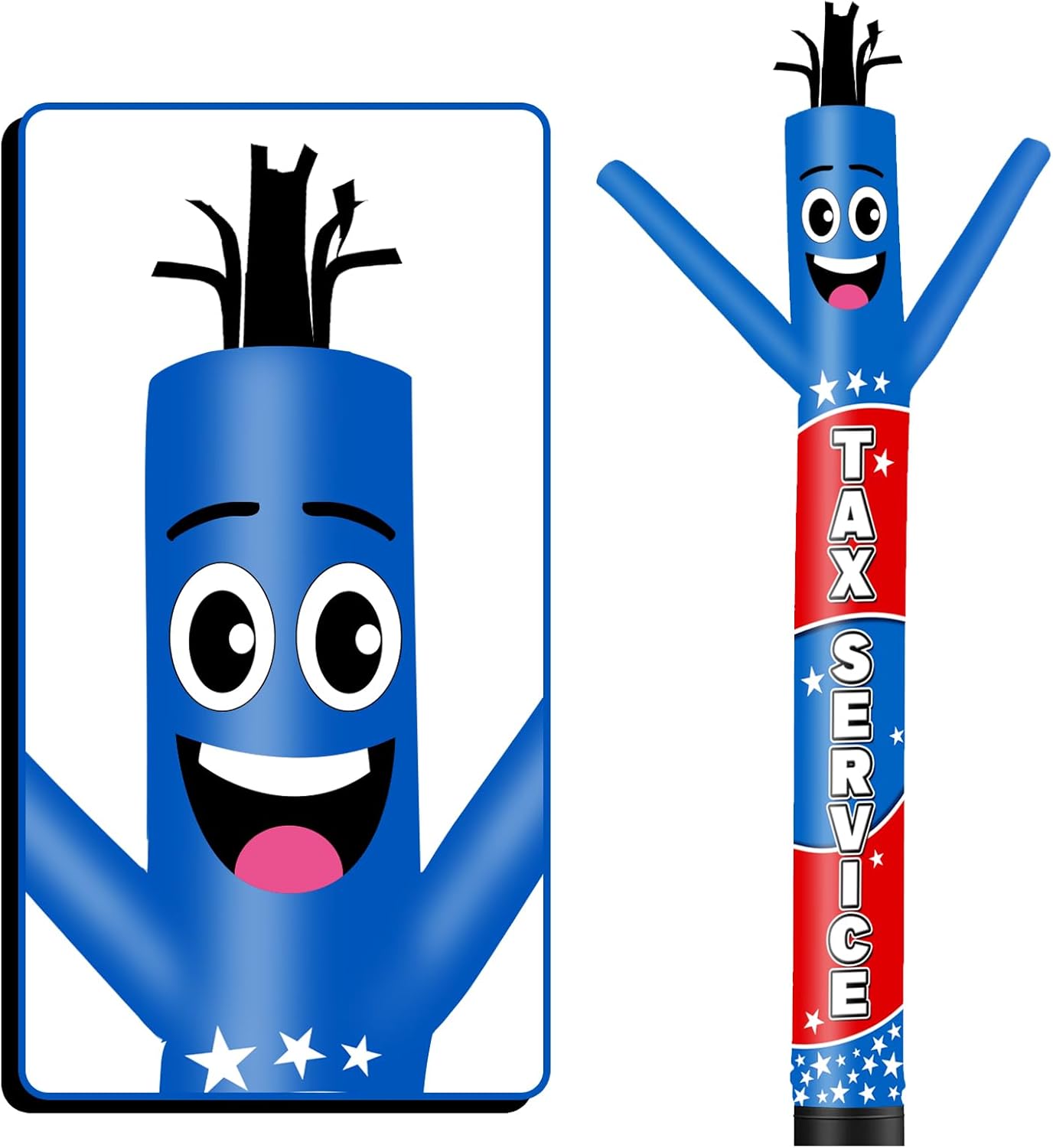 6FT Tall Tax Service Inflatable Tube Man (9''Diameter) Wacky Wavy Dancing Guy for Outdoor Decoration Advertising Business Promotion (Blower Not Included)