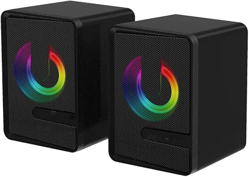 Computer Speaker Wired Subwoofer Stereo Full-Range Portable Mini RGB Speaker for Laptop Desktop Computer
