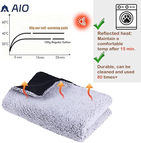 Miniatura 2 de Cama térmica para gatos, cama autocalentable para gatos, alfombrilla para perros y gatos, almohadilla térmica avanzada extra cálida para mascotas de