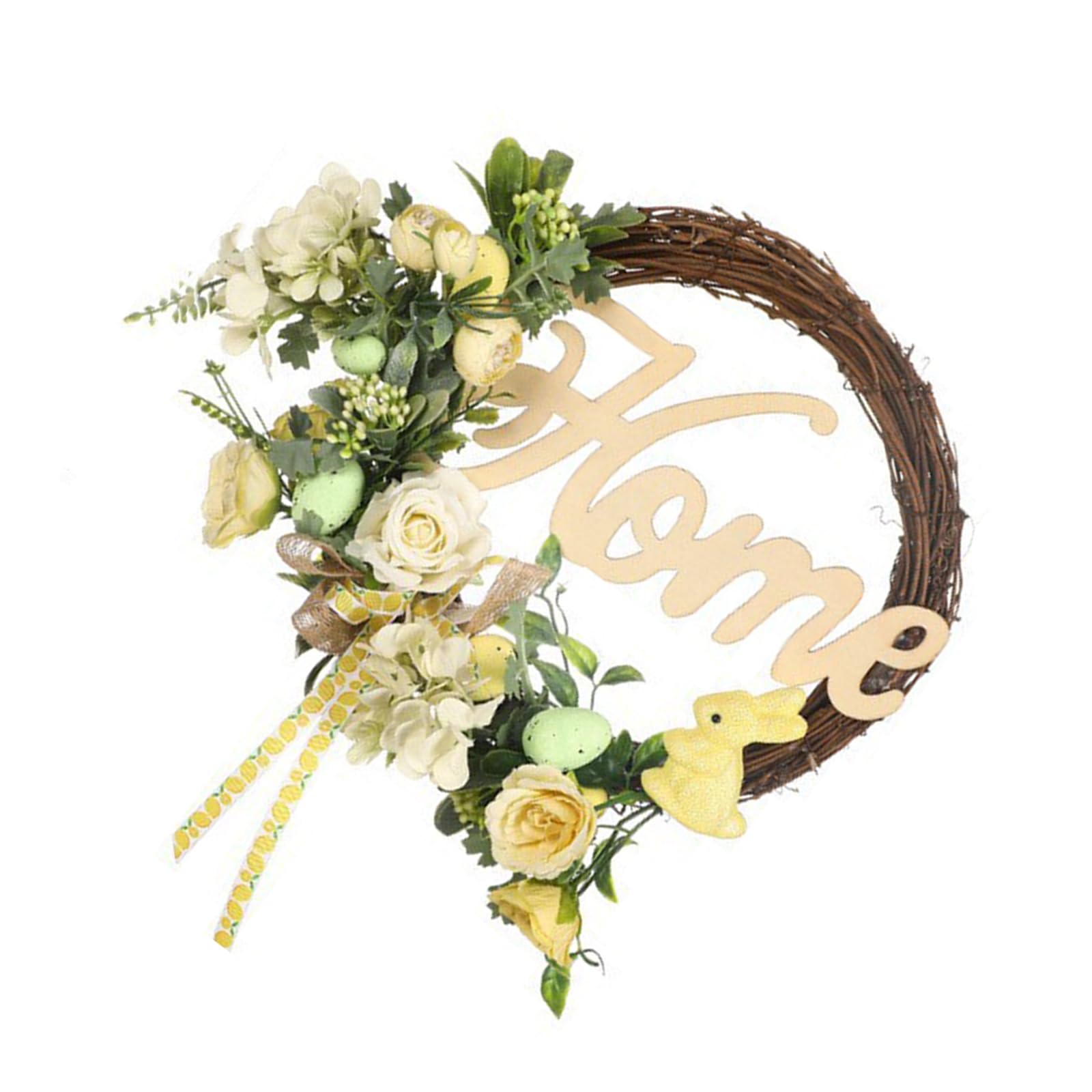 Xinsheinelry Decorative Spring Flower Wreath with Wildflower and Berries Garlands for Garden Decoration Seasonal Accessories Easters Decoration