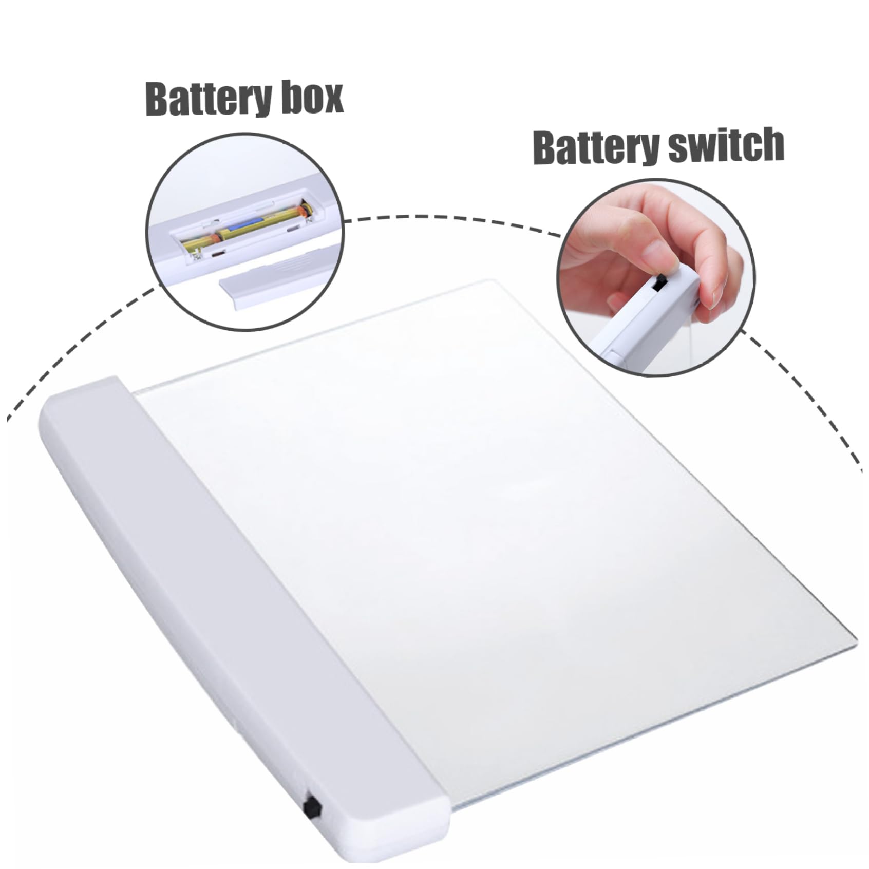 rupusiner Flat Book Lights for Reading at Night, 6.7x5.7'' Clear LED Book Page Light, Kids Light, Wireless Bookmark Illuminator Panel Plate Board Lovers GiftsLight