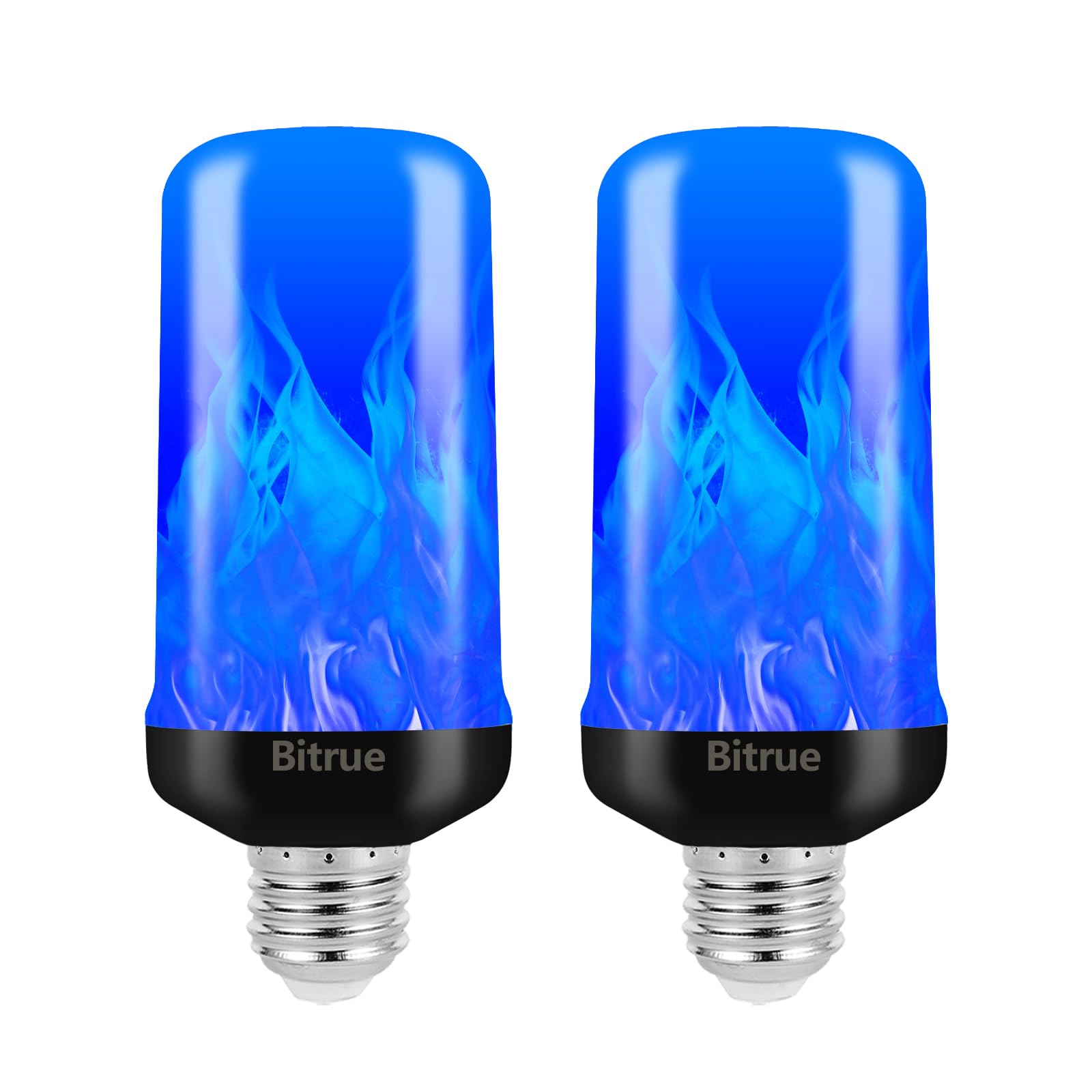 Bitrue LED Flame Light Bulbs, 4 Modes Blue Flame Effect
