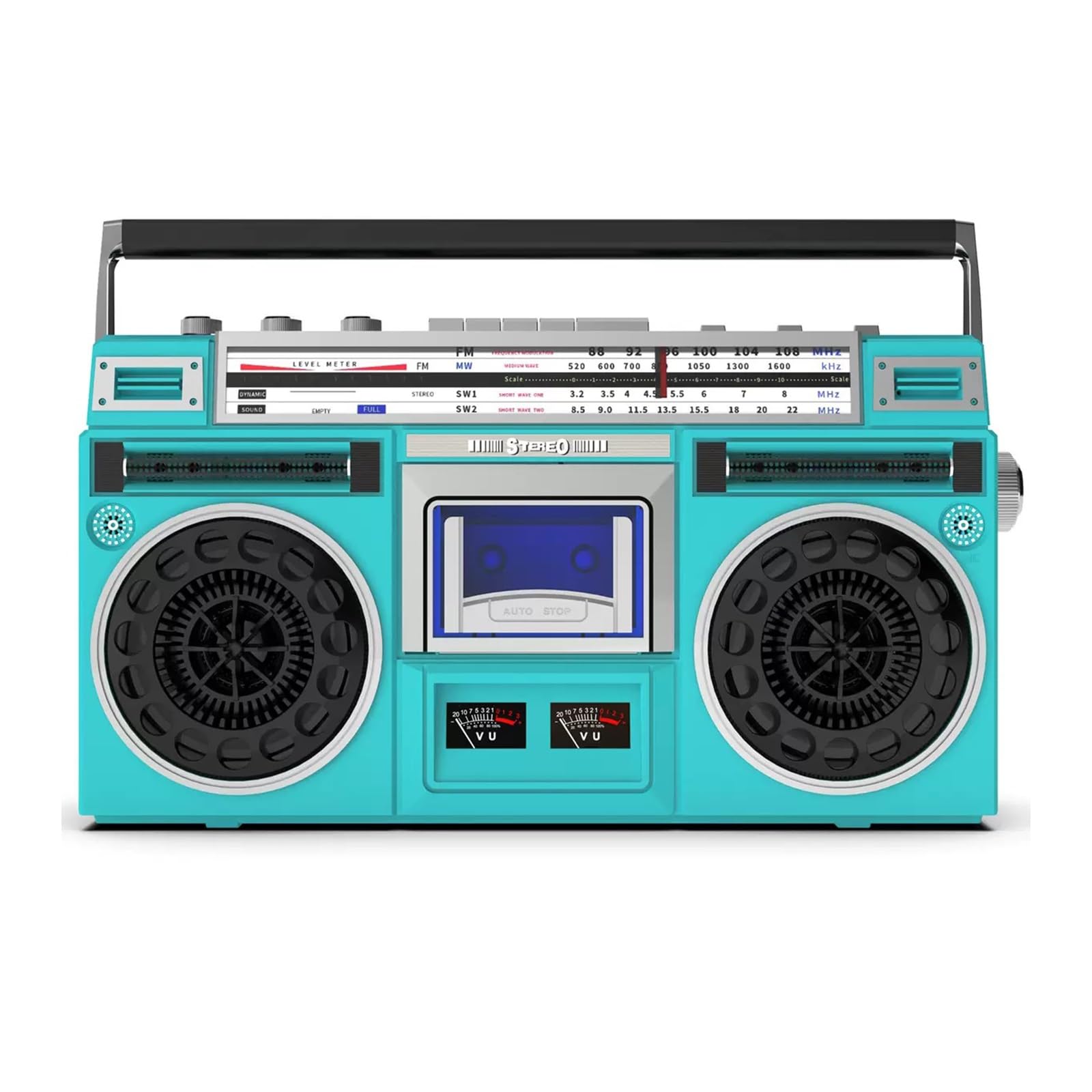Magnetofon Kasetowy Boombox W Stylu Retro, Oldschoolowe Radio Bluetooth Z Lat 80. AM/FM/SW, Gniazdami USB Micro SD I Głośnikami Stereo Do Przenośnej Muzyki Na Świeżym Powietrzu
