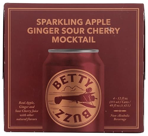 Betty Buzz Sparkling Apple Ginger Sour Cherry Mocktail 4pk, 12 Fl Oz