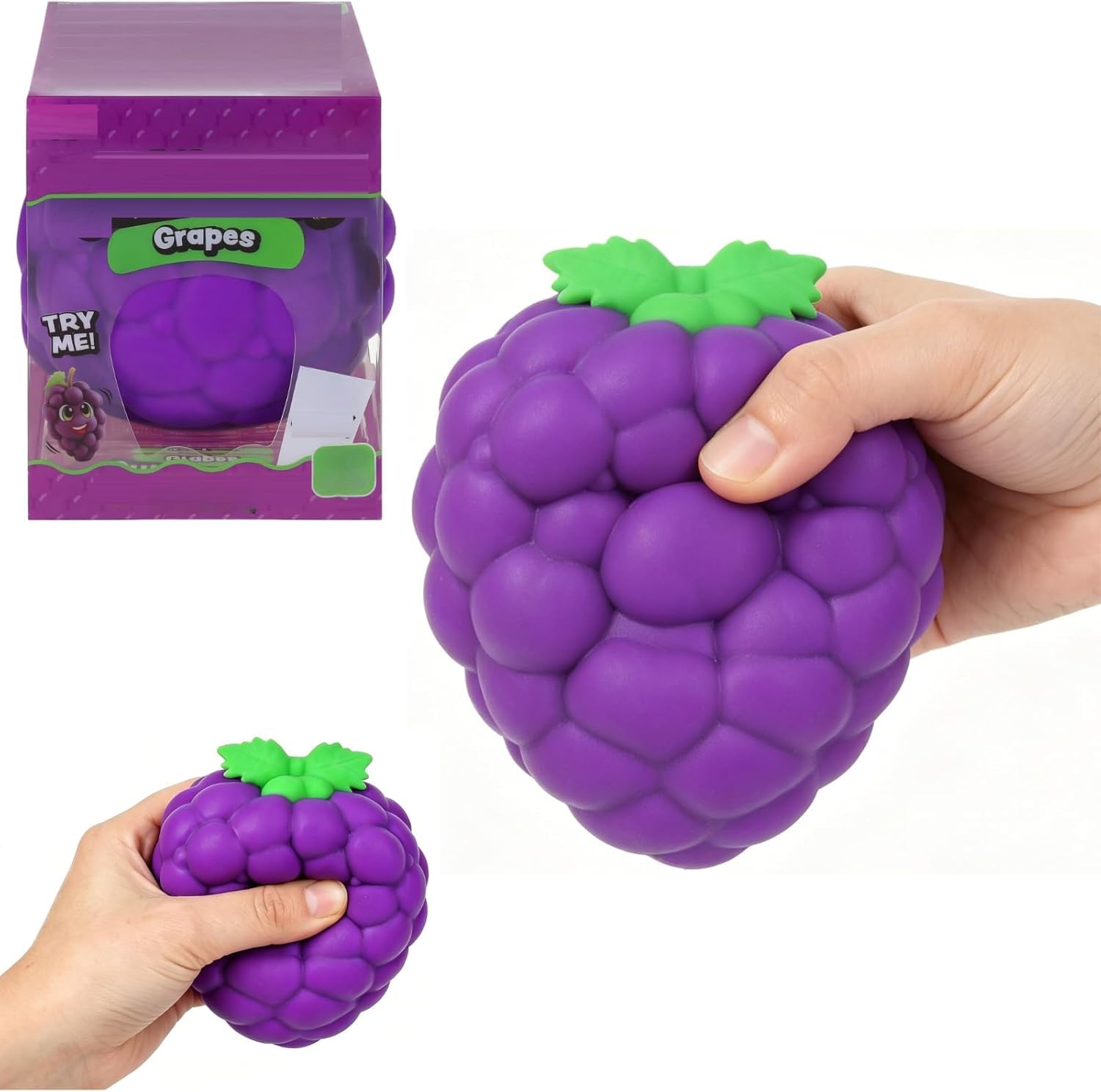 2026 New Giant Grape Squishy - Jumbo Big Fruit Grape Stress Ball, Cute Sensory Fidget Stress Balls Toys for Adults Stress & Anxiety Relief for Autism, Office Desk, Classroom & Party Favors