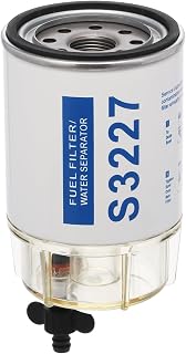 S3227 Spin-on Fuel Water Separator with Clear Bowl Compatible with Racor 320R-RAC-02 Mounting Base & Marine Engines, Replaces 18-7948, 9-37882, 490R-RAC-01, 18-7922