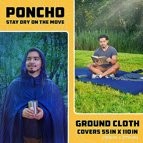 Wise Owl Outfitters 4-in-1 Camping Hammock – 400lbs Portable Hammock, Poncho, Ground Cloth, or Shelter Tarp – Backpacking, Hiking, Outdoor Camping Gear