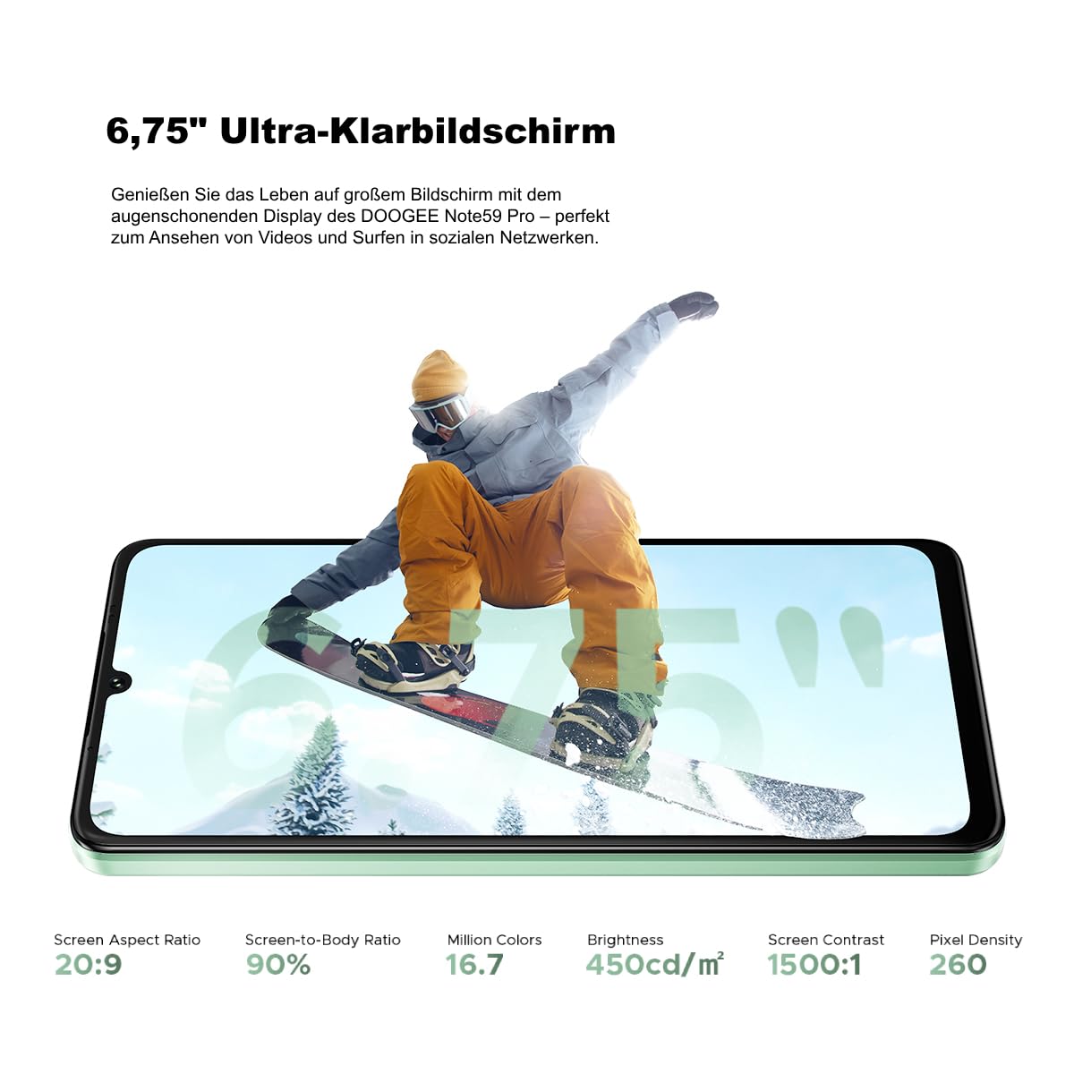 NOTE 59 PRO Smartphone 5G Sbloccato, 32GB+256GB, Display IPS 6,75" 120Hz, T8200 6nm Octa-Core Android 15 Cellulare, Fotocamera 16MP+8MP, Batteria 6250mAh, Dual 5G Dual SIM, Widevine L1, GPS NFC Nero