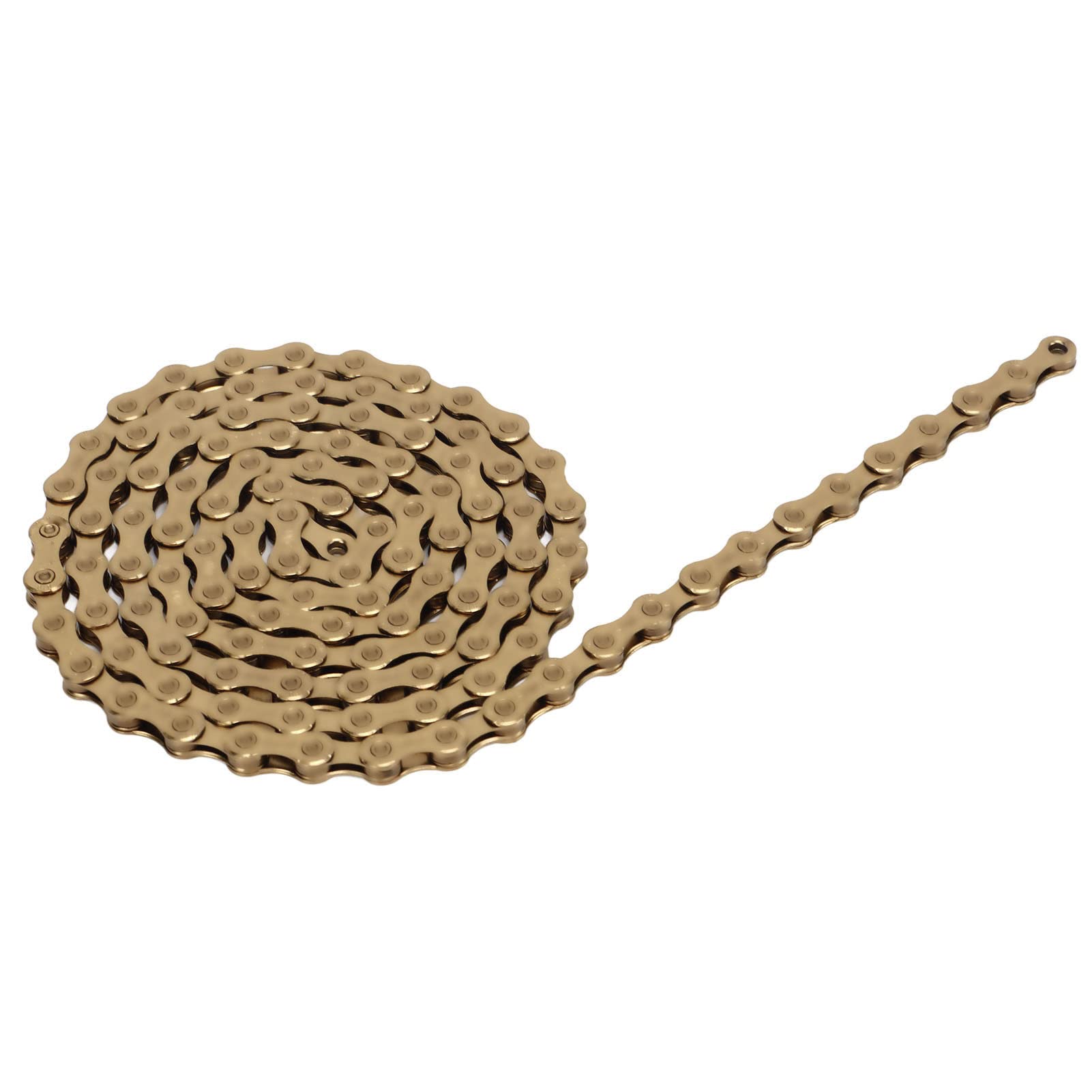 Cadena de bicicleta Cadena hueca de acero con alto contenido de carbono de 10 velocidades para bicicleta de montaña Bicicleta de carretera Oro 316 g Ligera Duradera Resistente a
