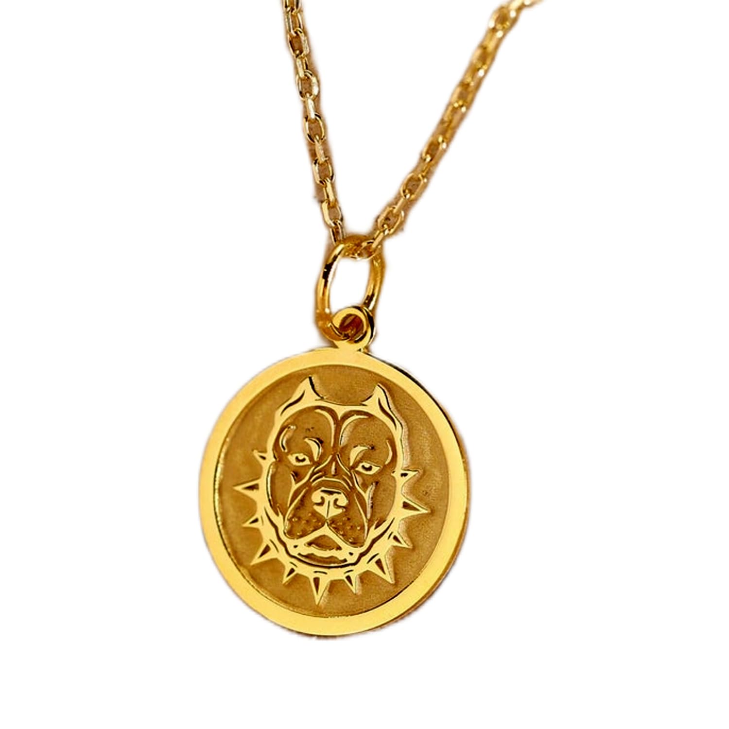 Collier pitbull argent 925 plaqué or jaune LKBEADS d'exception