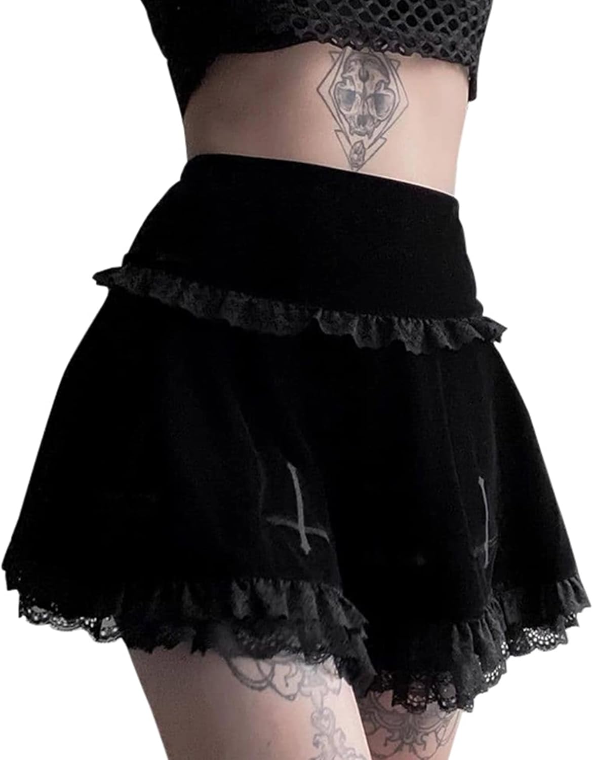 Tanming Women’s Wool Plaid Skirt High Waist A Line Bodycon Pencil Fall Winter Mini Skirt Navy 59141